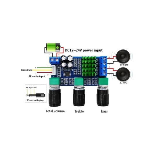 TPA3116D2 XH-M567 Amplifier Board 2X80W Dual-Channel Digital Audio Amplifier Module 