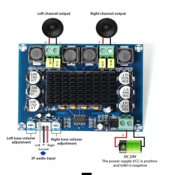 TPA3116D2 XH-M543 120W Dual Channel High Power Digital Power Amplifier Board