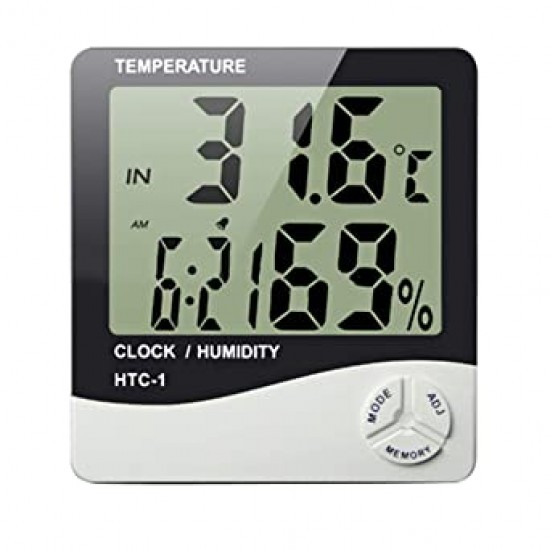 Jumbo Display Temperature and Humidity Meter with Clock
