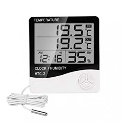 HTC2 HTC-2 Dual-Temperature Humidity Digital Thermo Hygrometer Meter with Alarm Clock