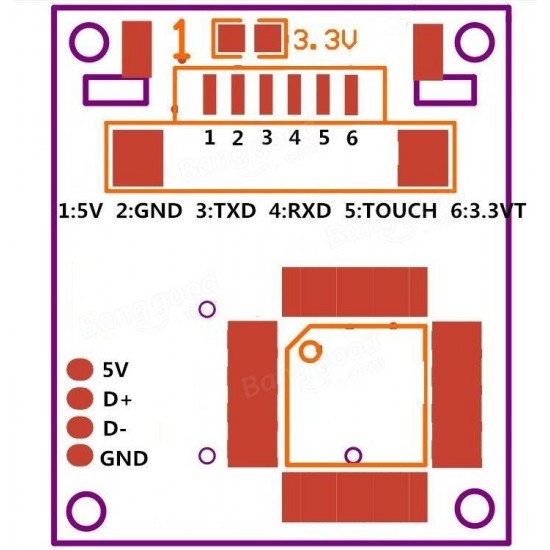 R307 Fingerprint optical  scanner reader sensor Module