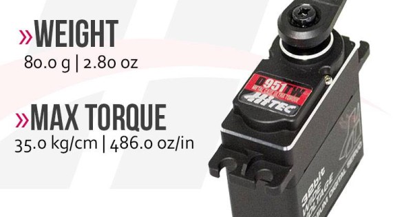 Servo Hitec D955TW 32 Bit Ad Alta Coppia | Ingranaggi In Titanio, Compatibile Scale 1/4-1/18, Nuovo USA