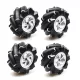 80mm-A Mecanum Wheel Compatible with 6.7mm Coupling (Pack of 4)-Black
